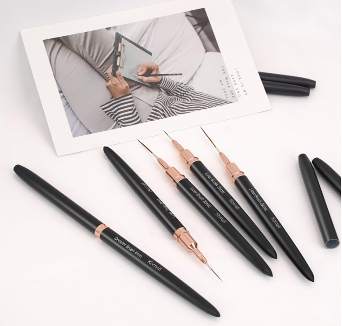 5PCS Metallic Nail Art Liner Brushes Set – Fine Detail, Thin Line and DIY Design