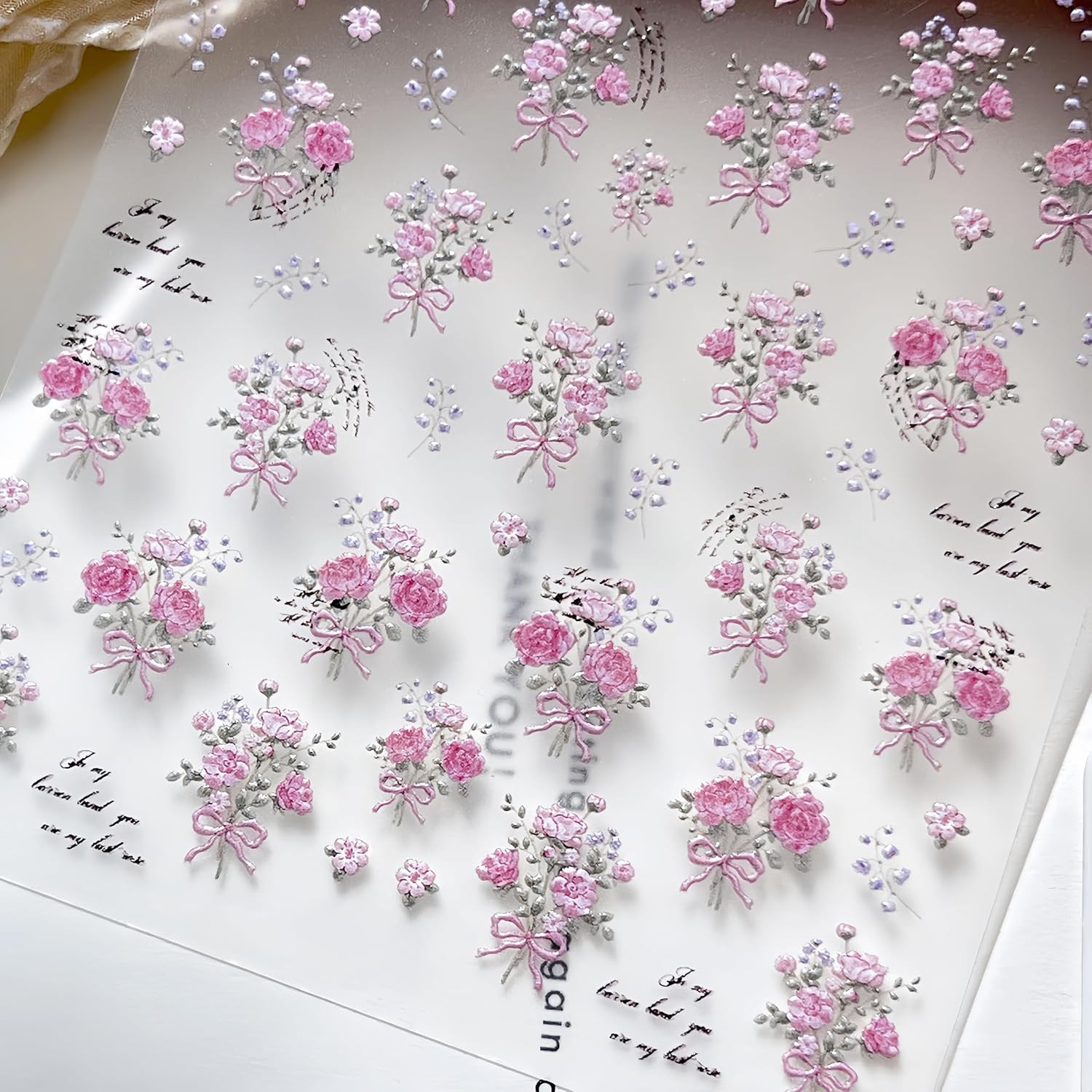 Laser Pearl Seashell Nail Stickers 5D Embossed Gold Ocean Nail Decals Self-Adhes