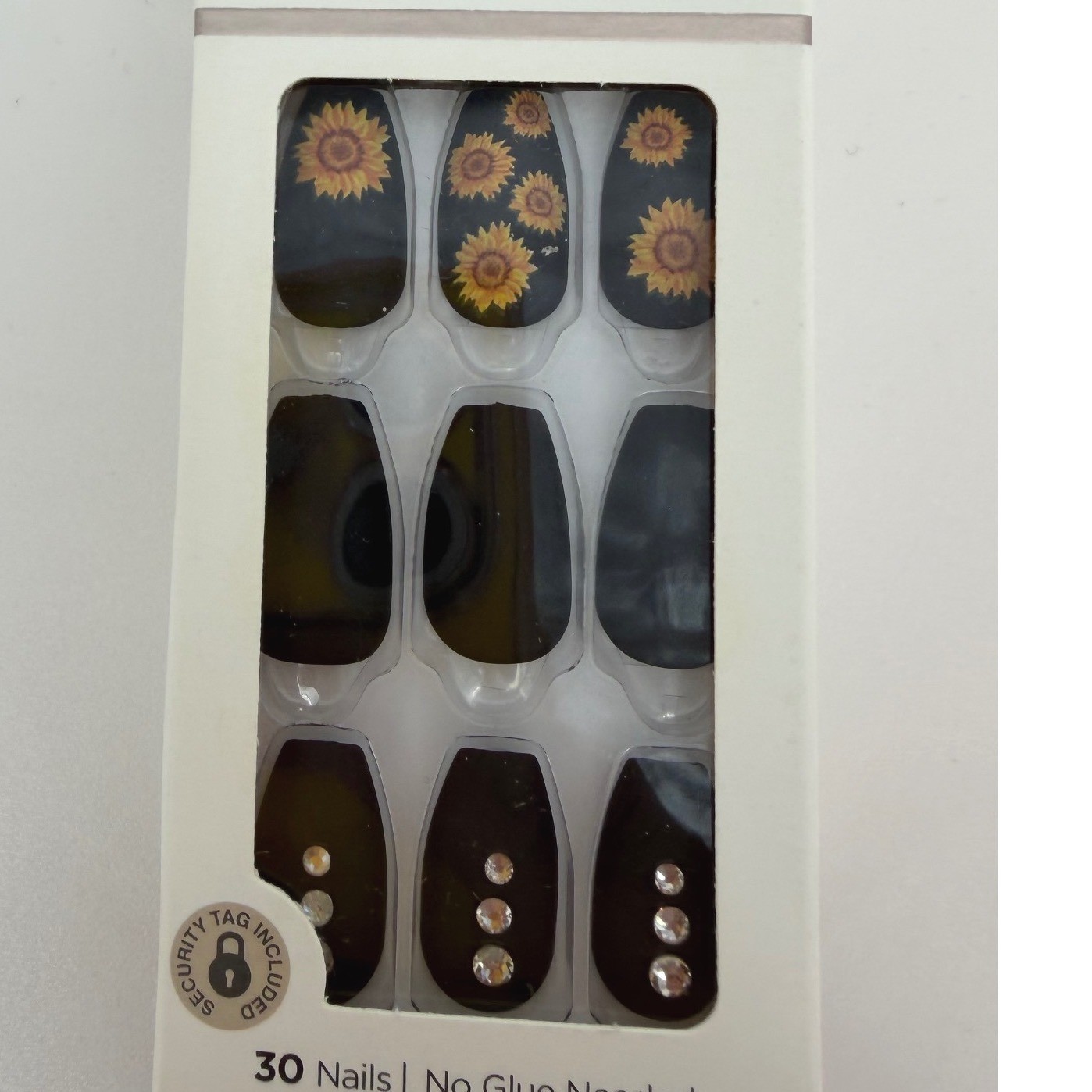imPRESS Press On Med Nails 30 Count Festival Night Sunflower Rhinestones 93-53