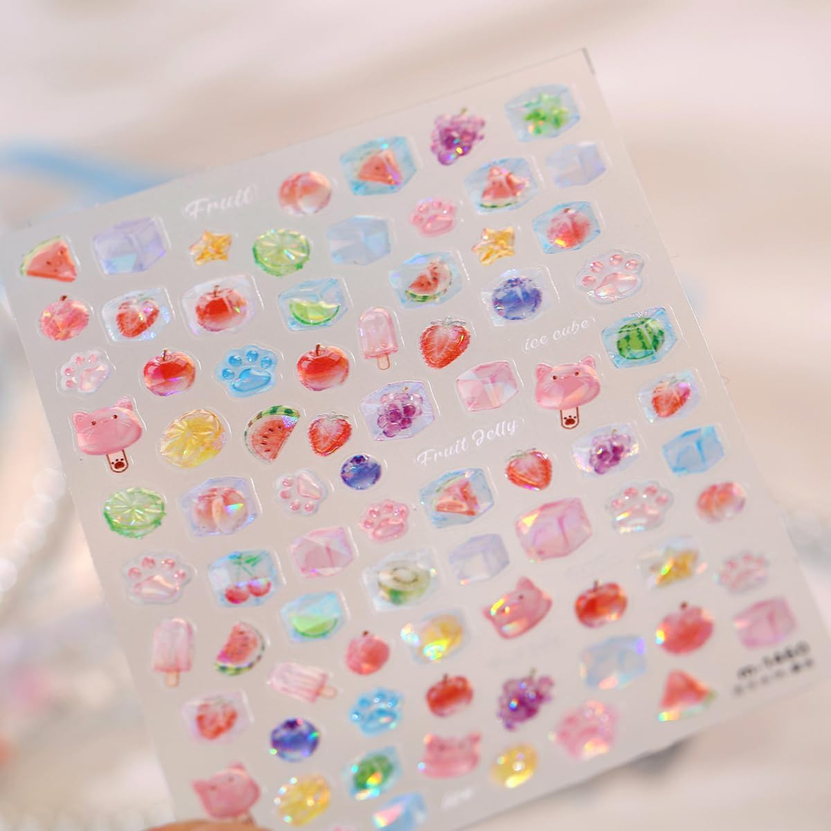 Fruit Nail Stickers for Nail Art Cute Y2K Self Adhesive Nail Decals Summer 3D Fr