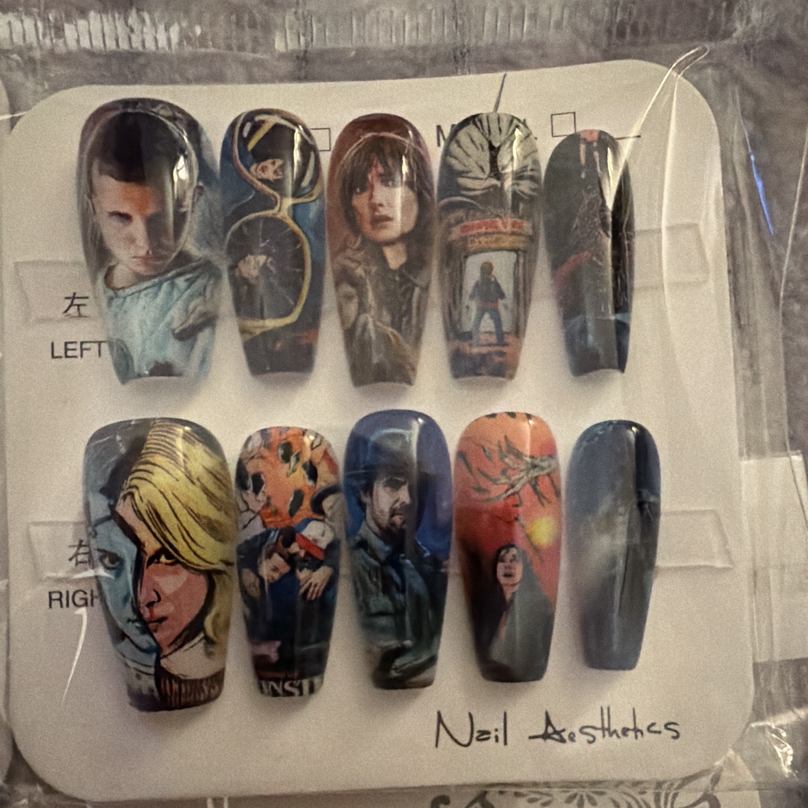 Press-On Nails Size Medium Coffin 3D Cartoon Full Cover Pre-Designed
