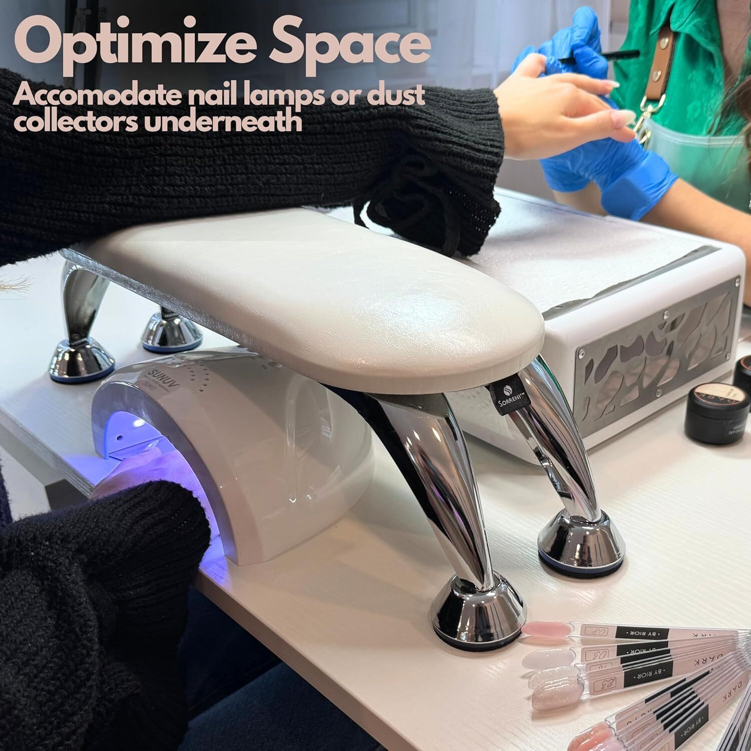 Mesa para uñas de manicura manos para mano portatil nail table station almohada