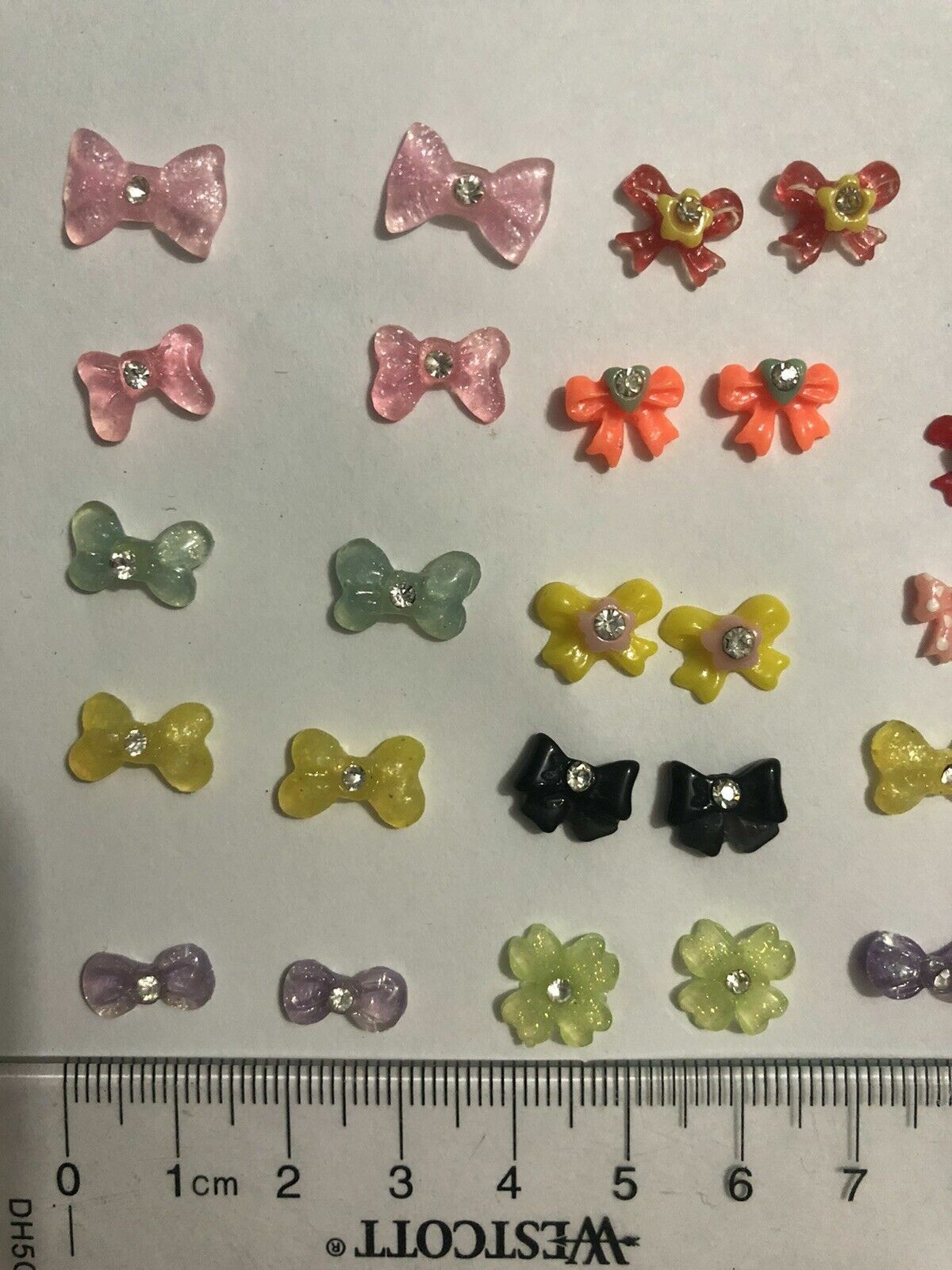 3D nail art decorations rhinestone tie bow butterfly black pink resin silver red