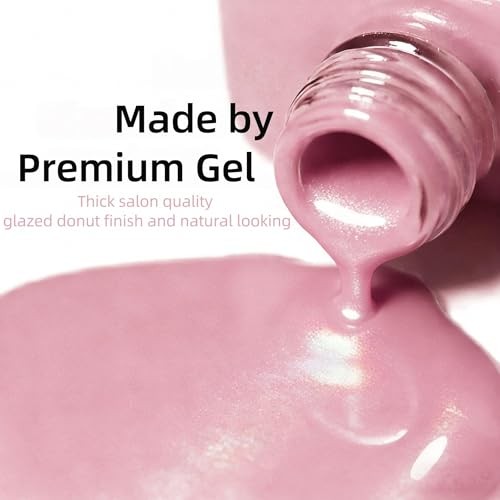 Almond Press On Nails – 30 Pcs – Glazed Baby French Pink – Chrome Tip