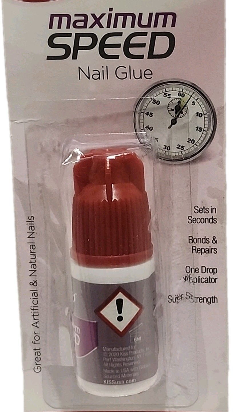 Kiss Super Strong Fast Dry Nail Glue Artificial And Natural Nails 0.5Oz (DGT181)