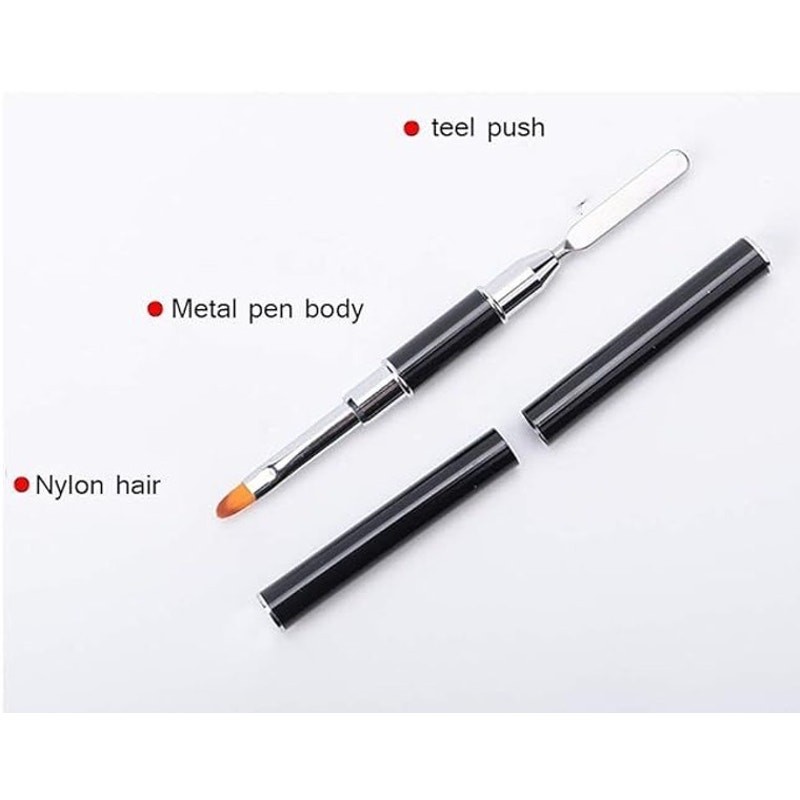 3-Piece Gel Nail Art Kit | Double-End Nail Brush Pen + Nail Gel + Slip Solution