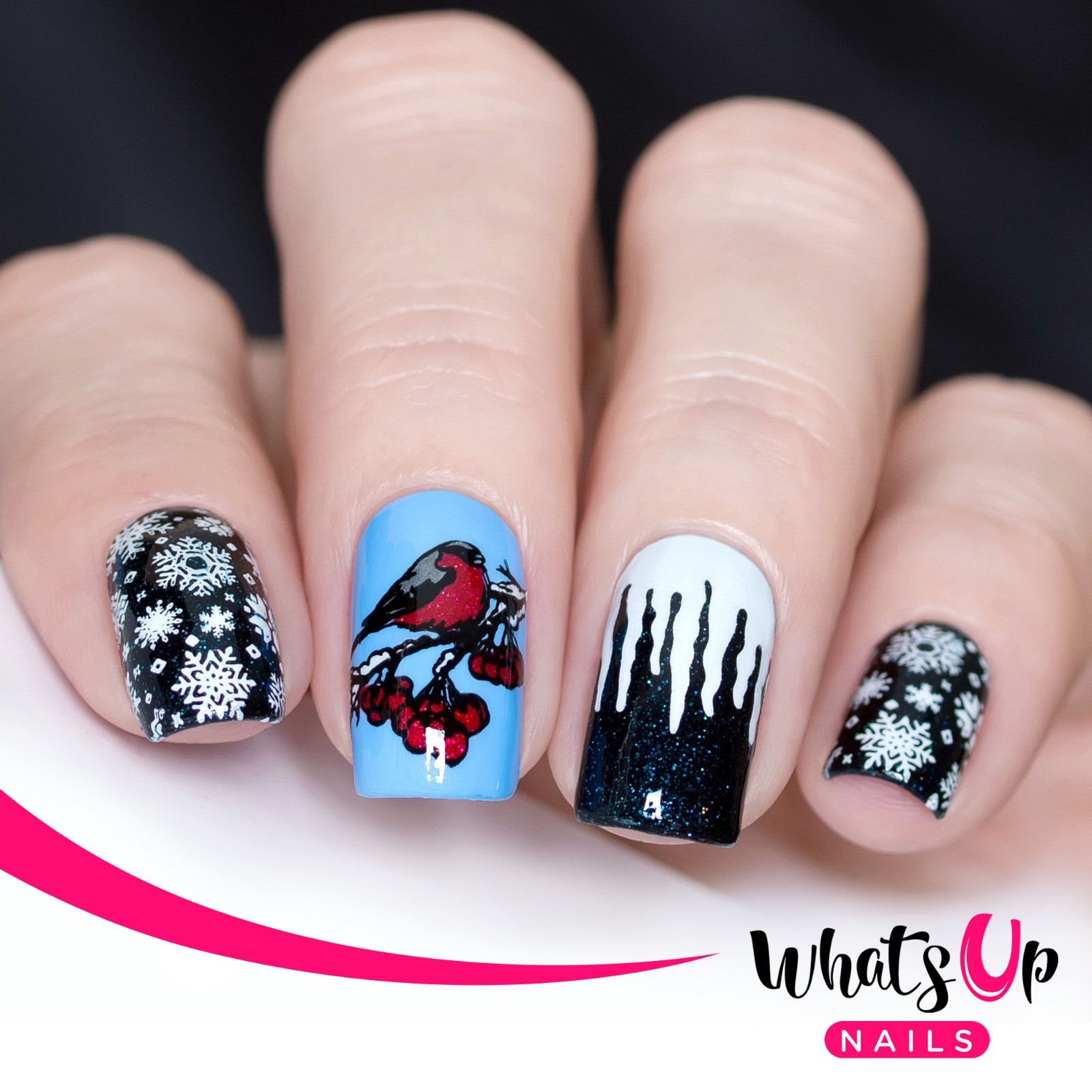 B035 Icy Wonderland Stamping Plate For Christmas Stamped Nail Art Design