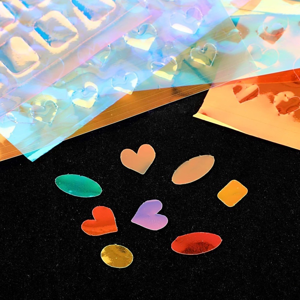 Aurora Nail Foil Stickers Laser Holographic Nail Art Decals Iridescent Glass