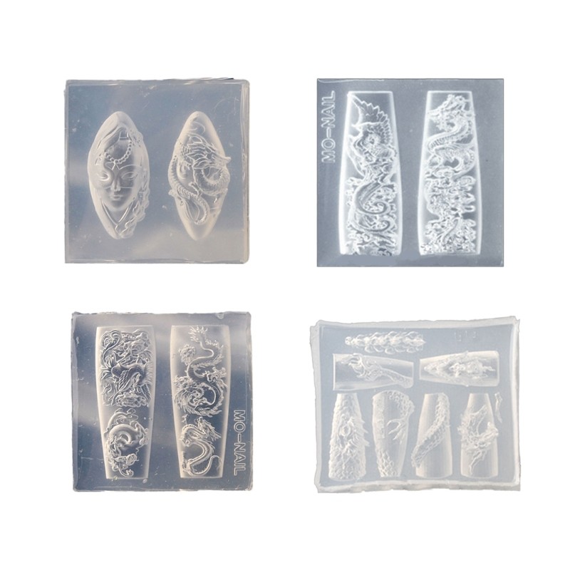 Silicone Nail Art Molds Easy to Use Dragon Nail Mold for Nail Artists Decoration