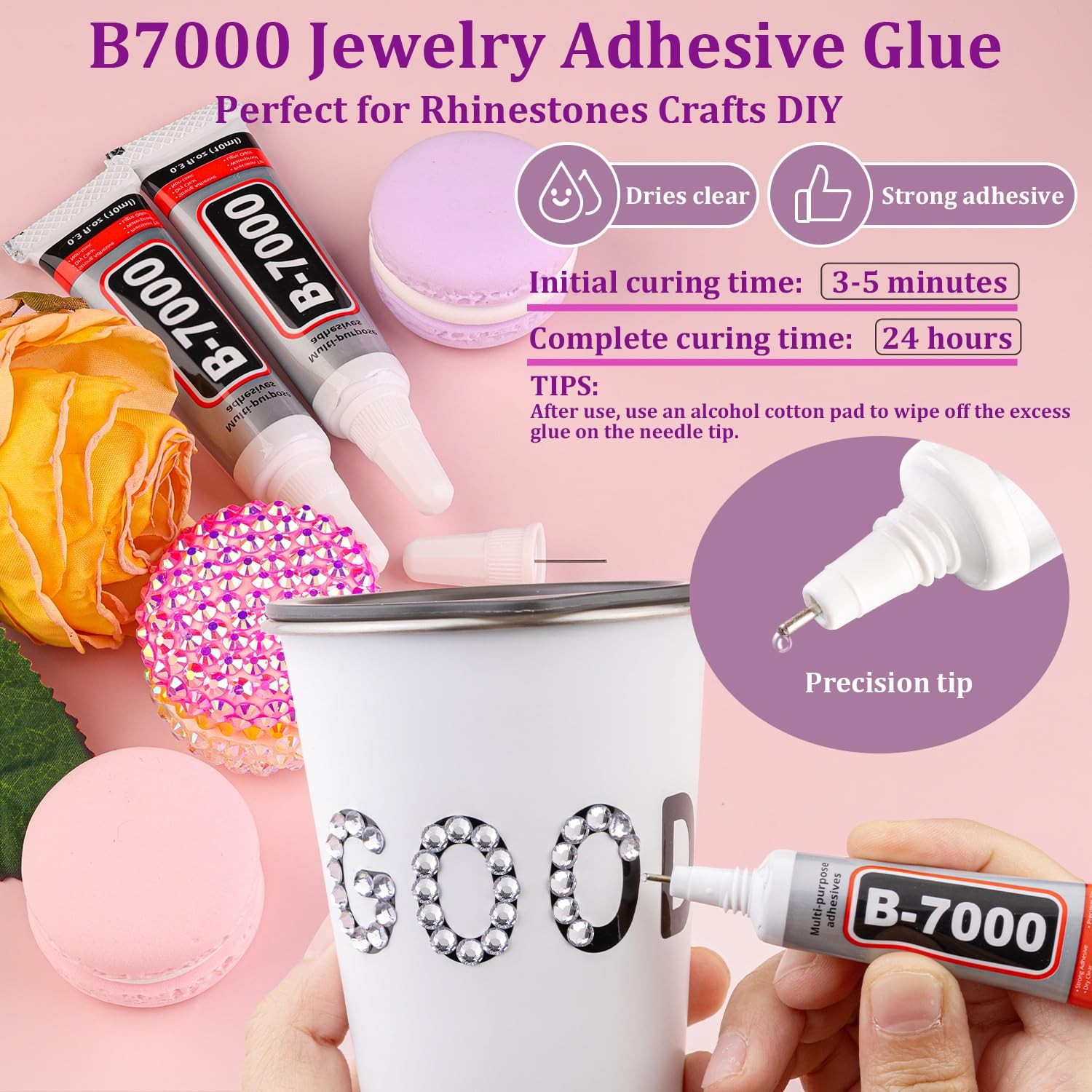 30000Pcs Clear Rhinestones for Bedazzling with B7000 Jewelry Glue, Bedazzler Kit
