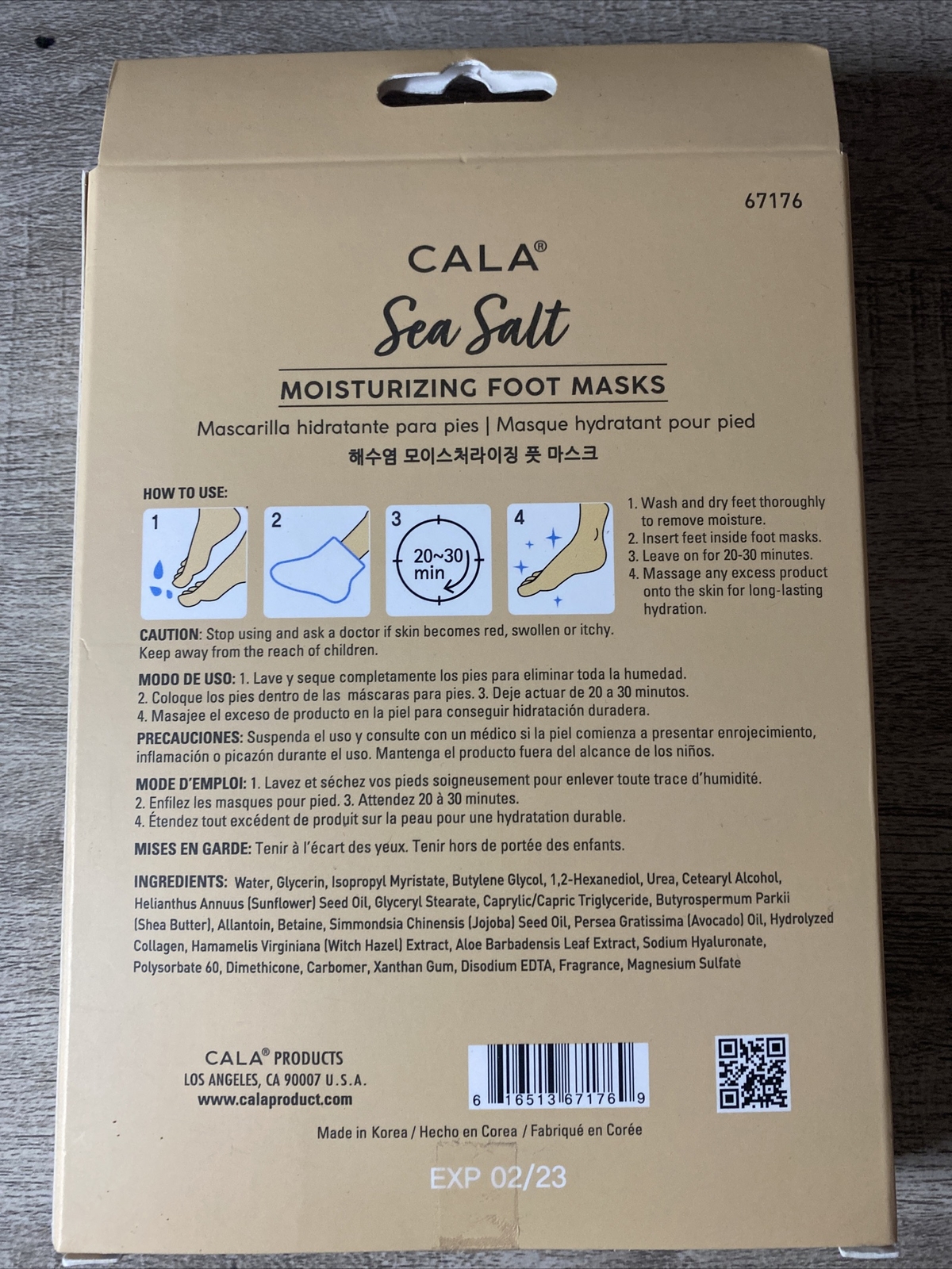 CALA Sea Salt Moisturizing Foot Masks, 3 count , Hydrating, Nourishing AMAZING