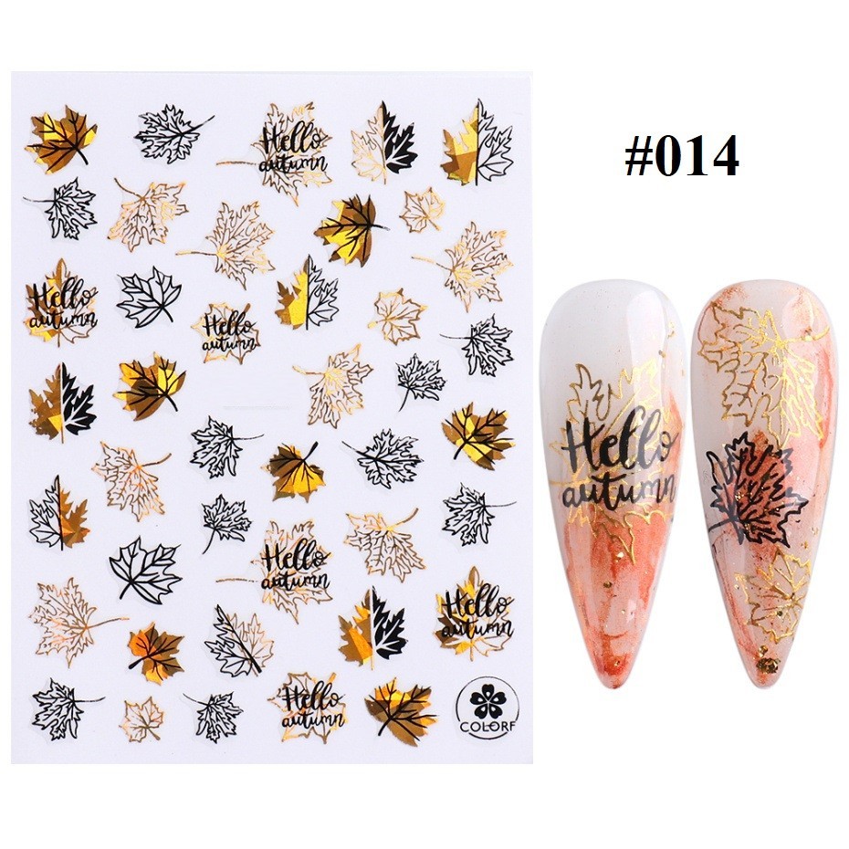 Gold Black Abstract Nail Art Stickers (Group 1)