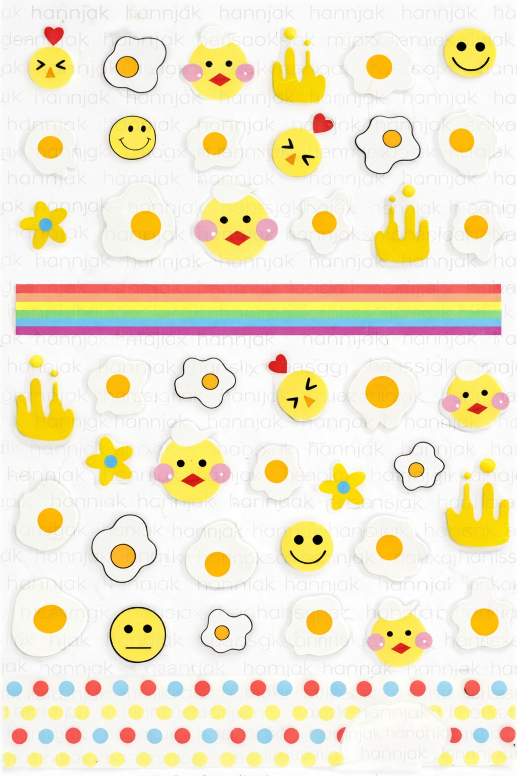 Cute Egg Smiley Nail Art Nail Sticker Peel & Stick-50 Decals