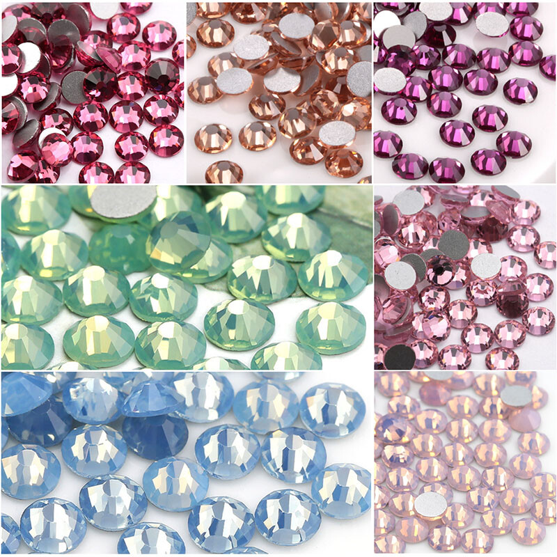 Machine Cut Crystal Opal Nail art Rhinestones Glitter Flatback Nails Decoration