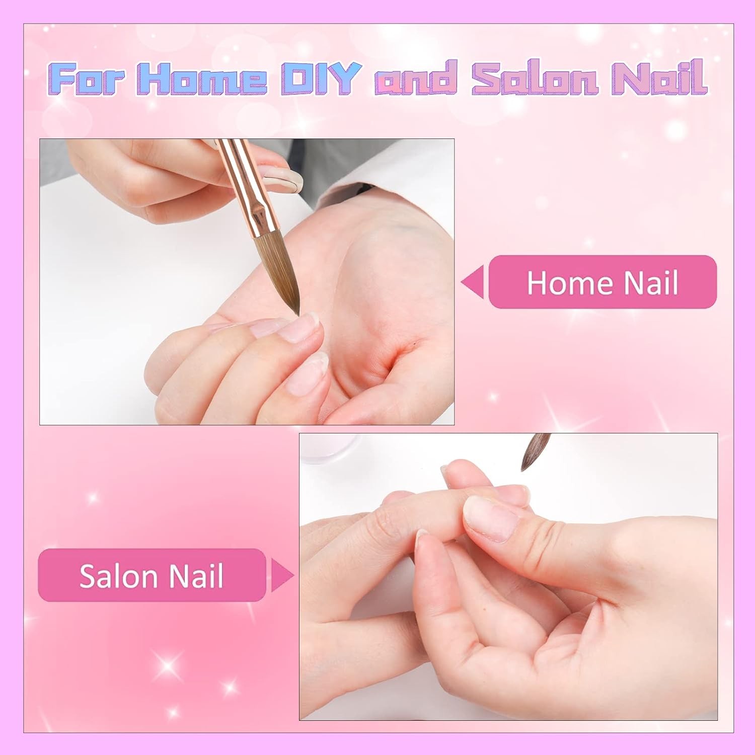 Acrylic Nail Brush Size 10, e Koliy Nail Art Brush, Sturdy