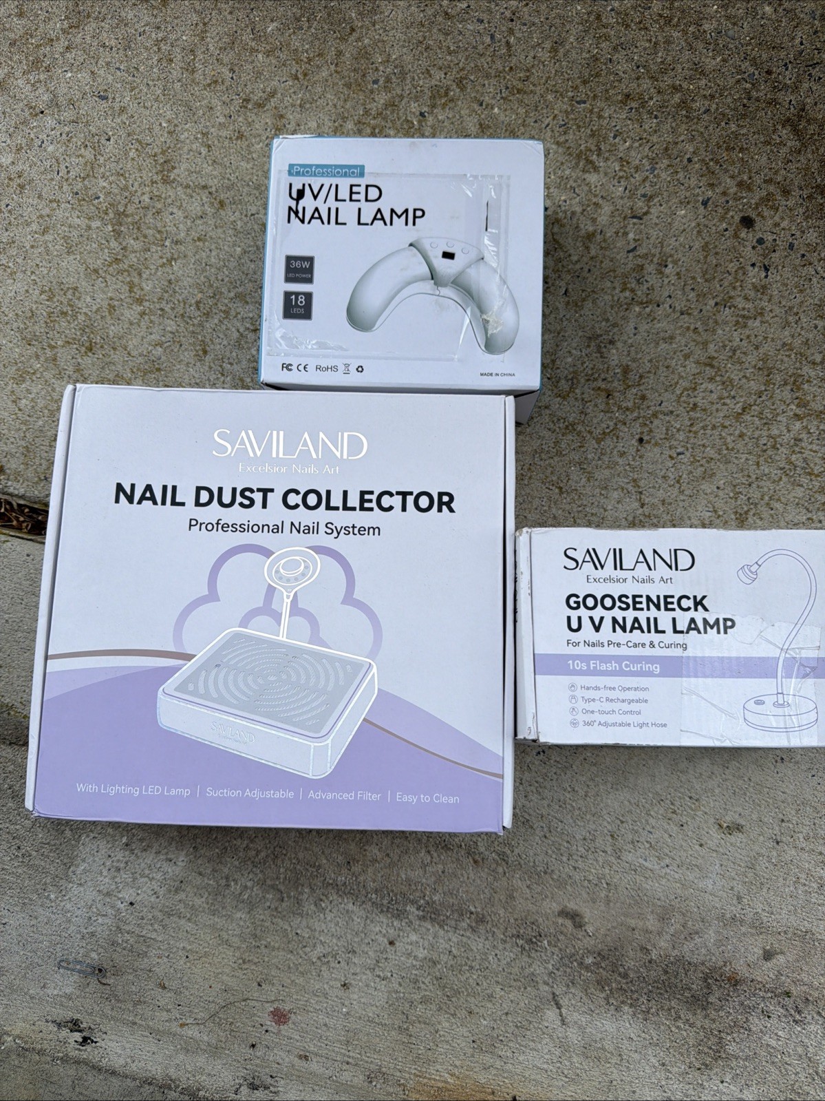 SAVILAND Nail Dust Collector With Lamp, UV/LED nail Lamp, Gooseneck UV Nail Lamp