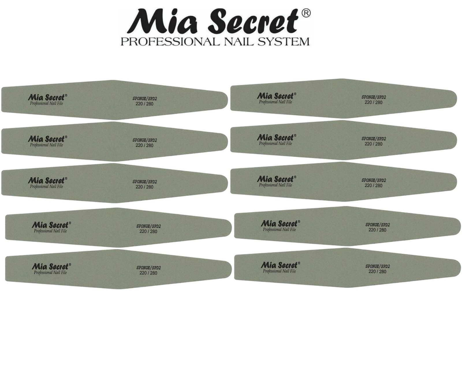 Mia Secret Professional Nail File – SPONGE DIAMOND 220/280 10pcs Combo