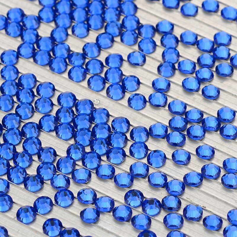 SS6 Royal Blue Crystal FlatBack Glass Rhinestones Non-HotFix Nail Art Decoration