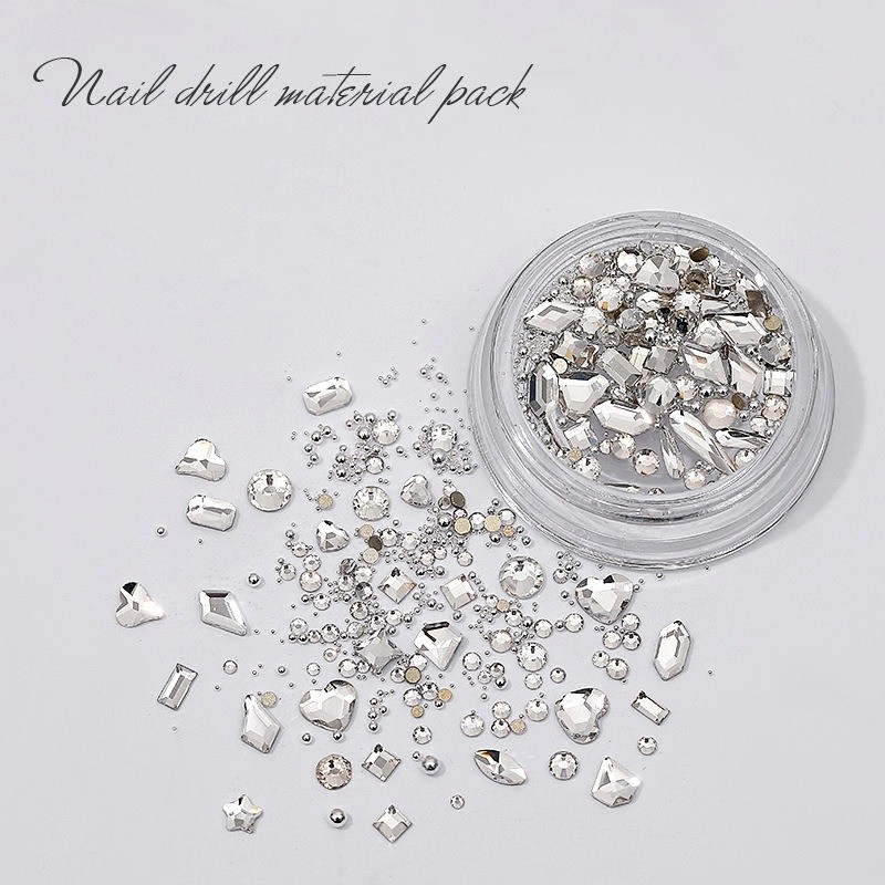 Mini Colorful Rhinestones Nail Art Charm, Multi Shape Flat Back Nail Gem
