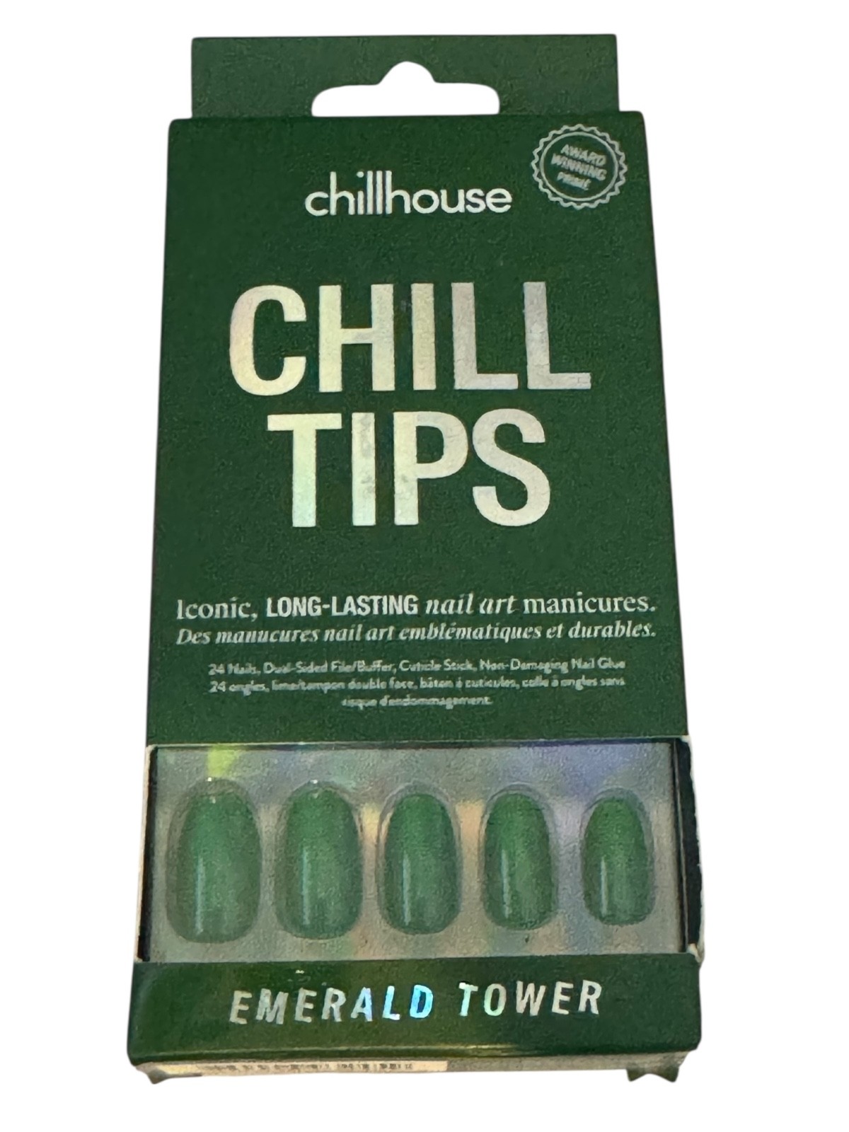 Chillhouse Chill Tips Emerald Tower Press-On Nail Art Manicure 24 Nails
