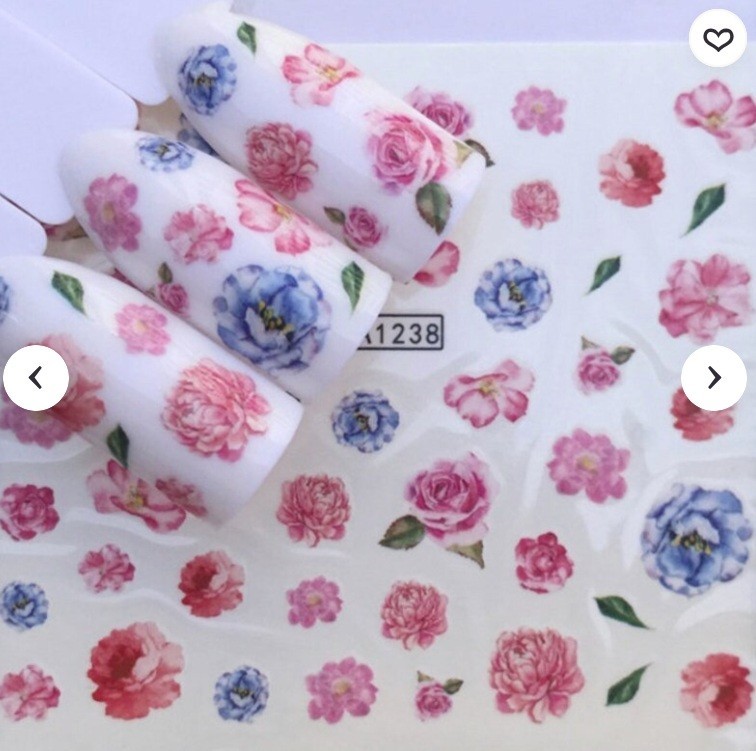 Flower, Floral Nail Art Water Decals DIY Nail (Group 7)