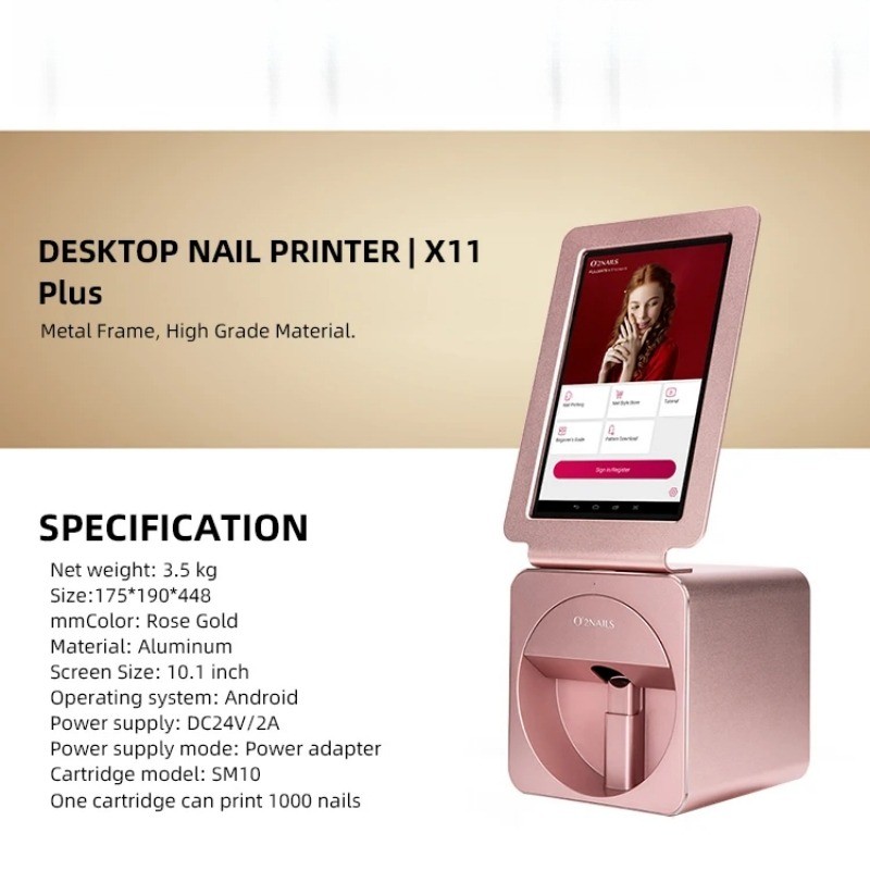 O’2NAILS X11 Plus Nail Printer 3D App 10.1″ Nail Art Printing Machine Portable