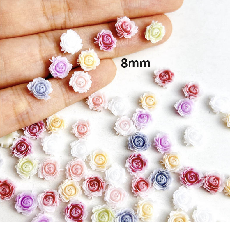 Red Pink Nail Art Jewelry Charms Mixing Collection Rose Flower Decor 20Pcs NH25