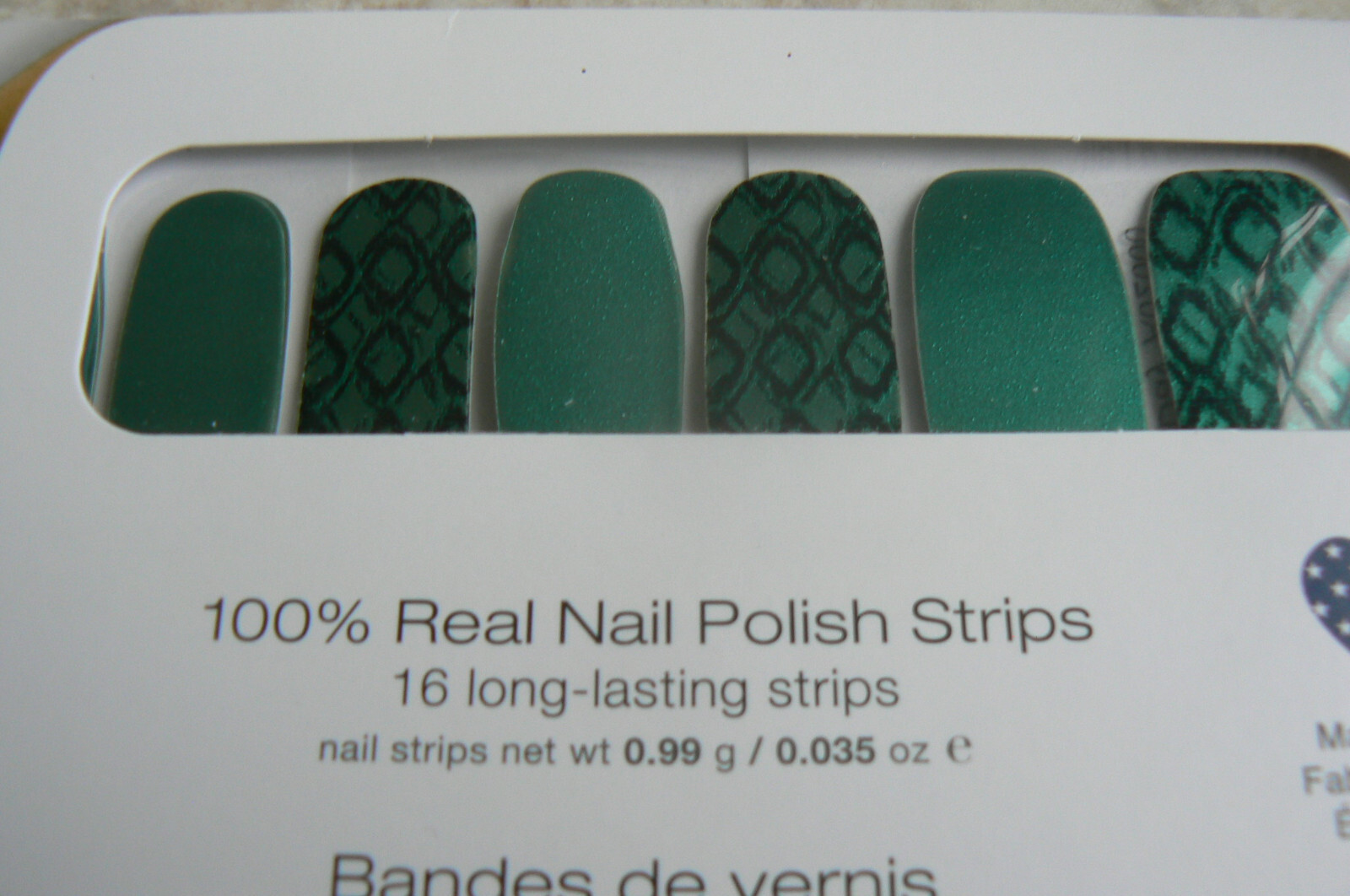 NEW Color Street SNAKE MY DAY teal green/black 100% Real Nail Polish Strips 16pc