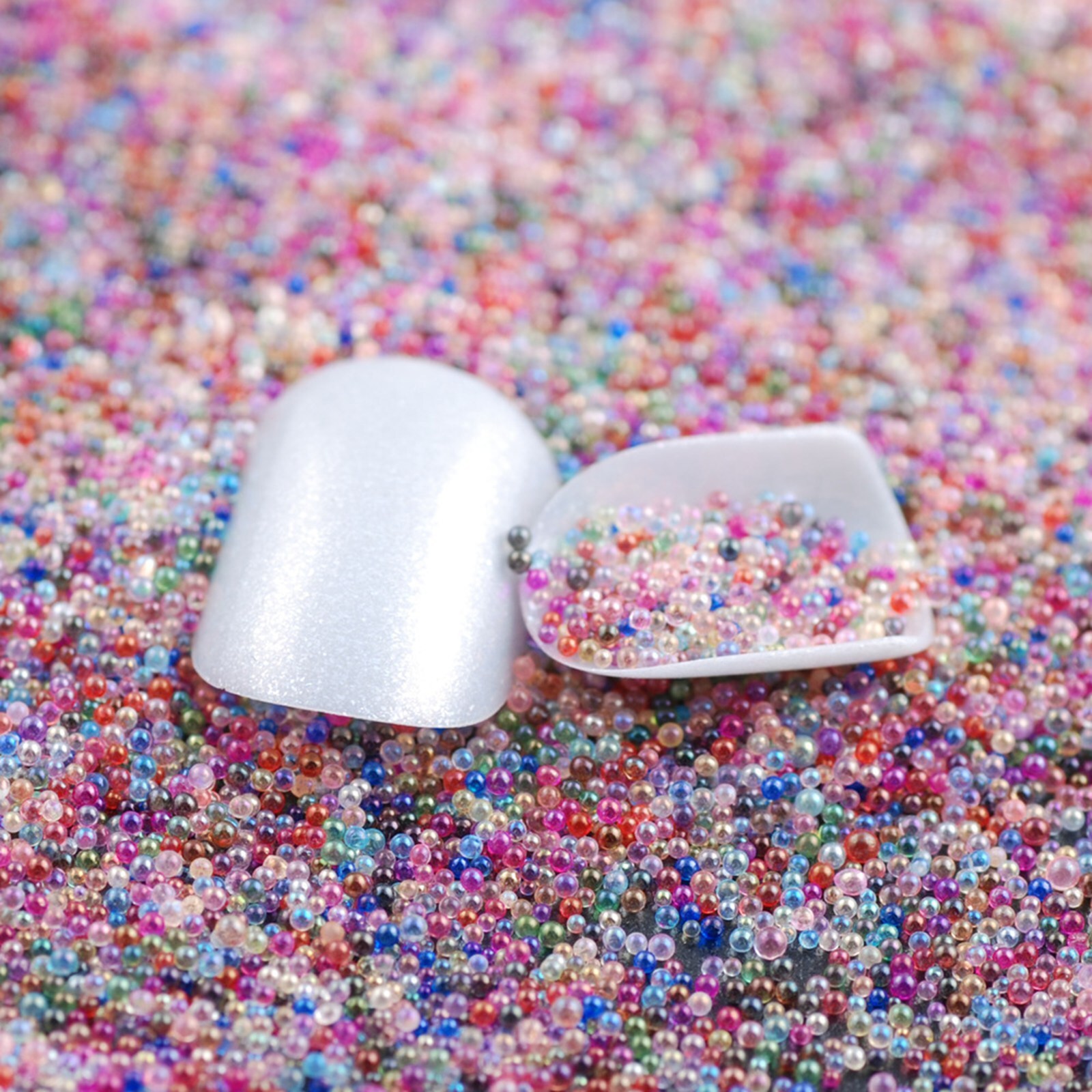 30gram Caviar Glass Mini 3D Micro Beads 0.6-0.8mm + Storage Box Nail Art Tip