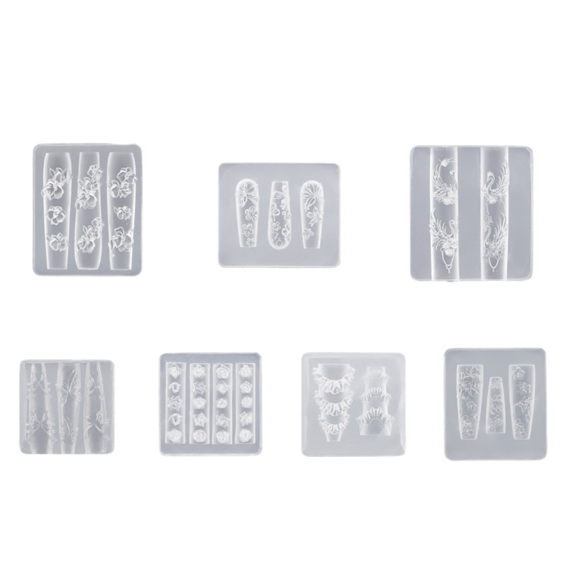 Stylish Nail Art Silicone Mould For Crafting Intricate Embossed Designs