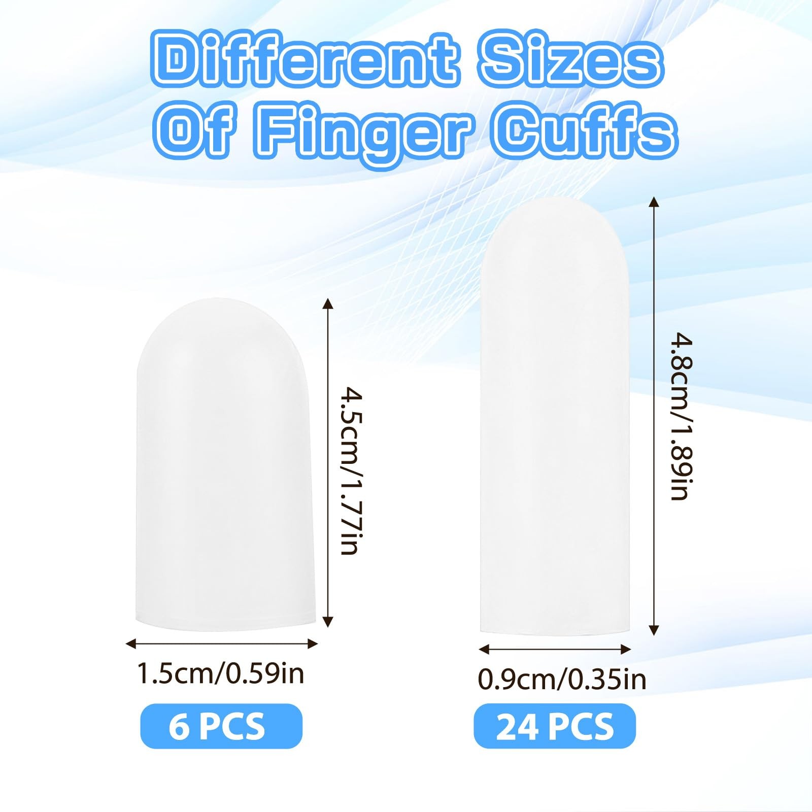 26Pcs Gel Finger Cots Silicone Finger Protectors Fingertip Bandages for Dry Skin