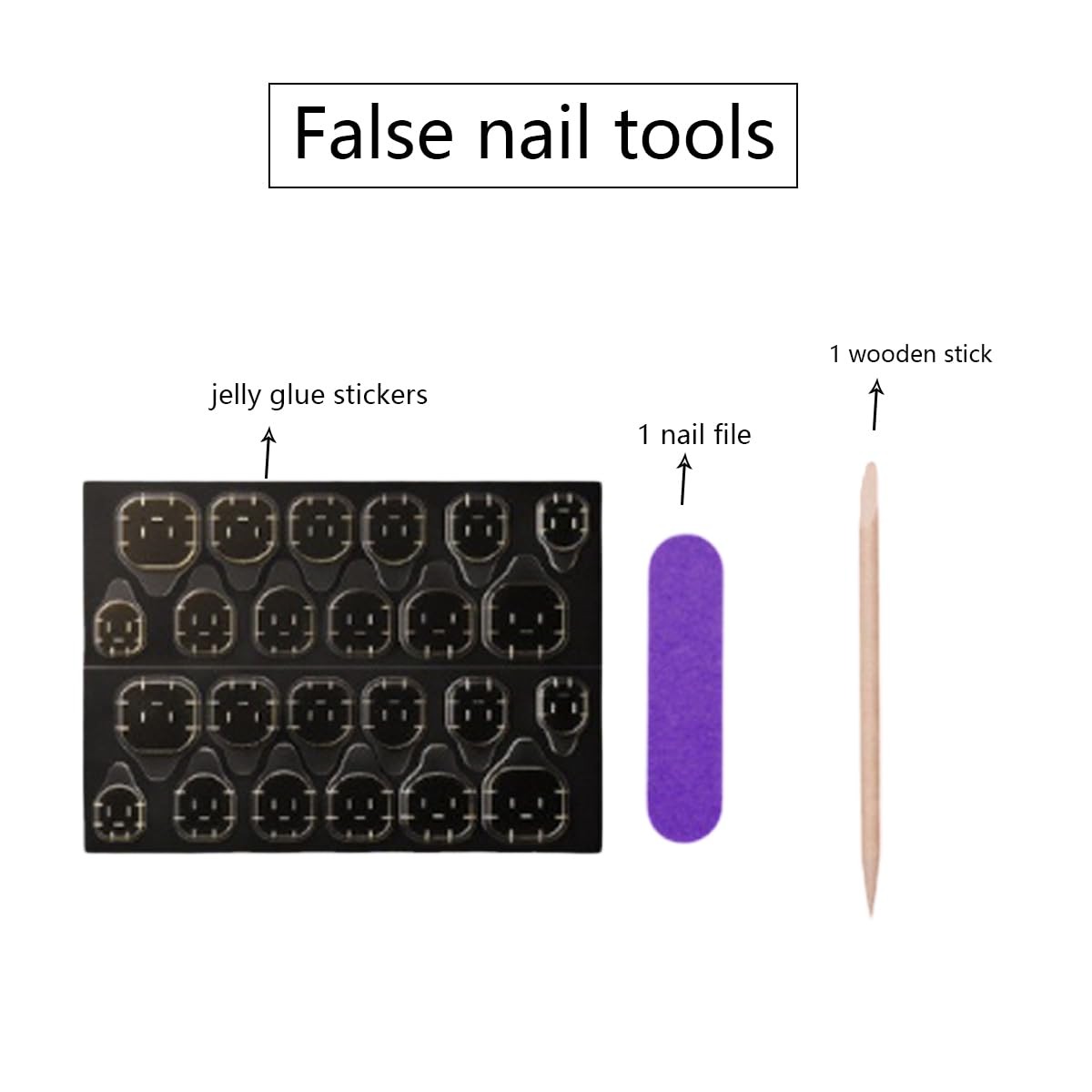 24Pcs Flowers Press on Nails Medium Almond French Tip Fake Nails with Glue Pi…
