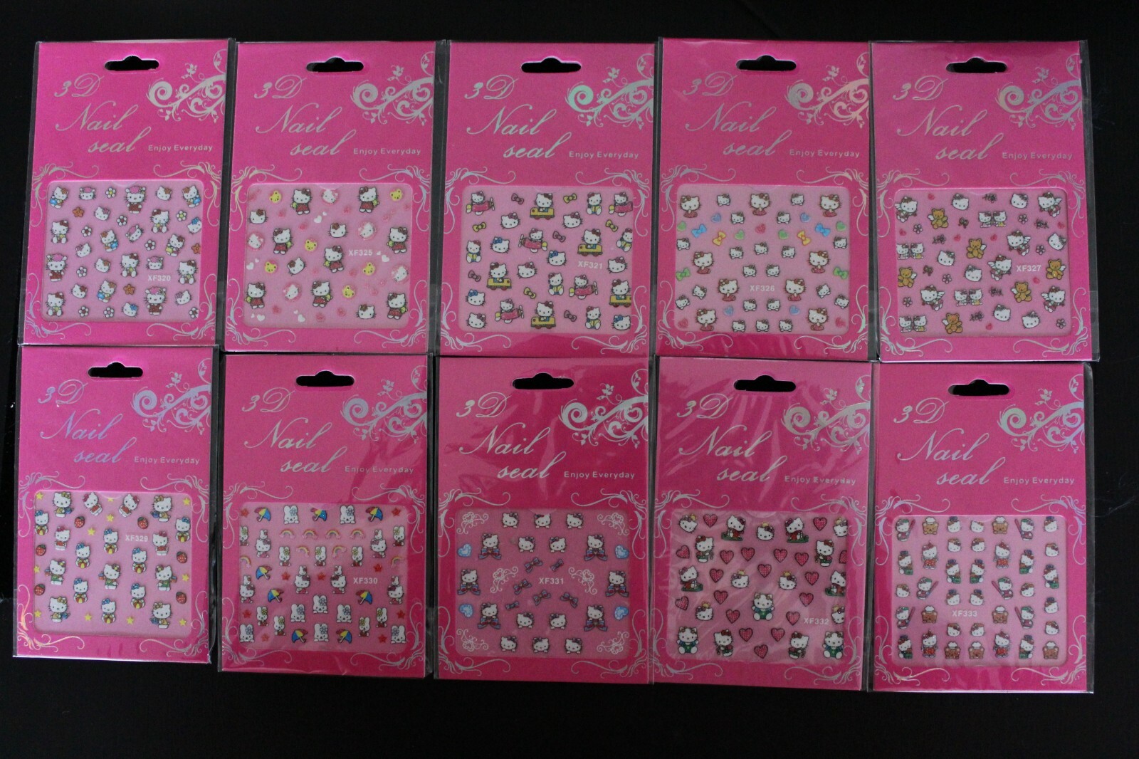 Hello Kitty 3D Glitter Nail Art Sticker Decal USA Seller Free Fast Shipping
