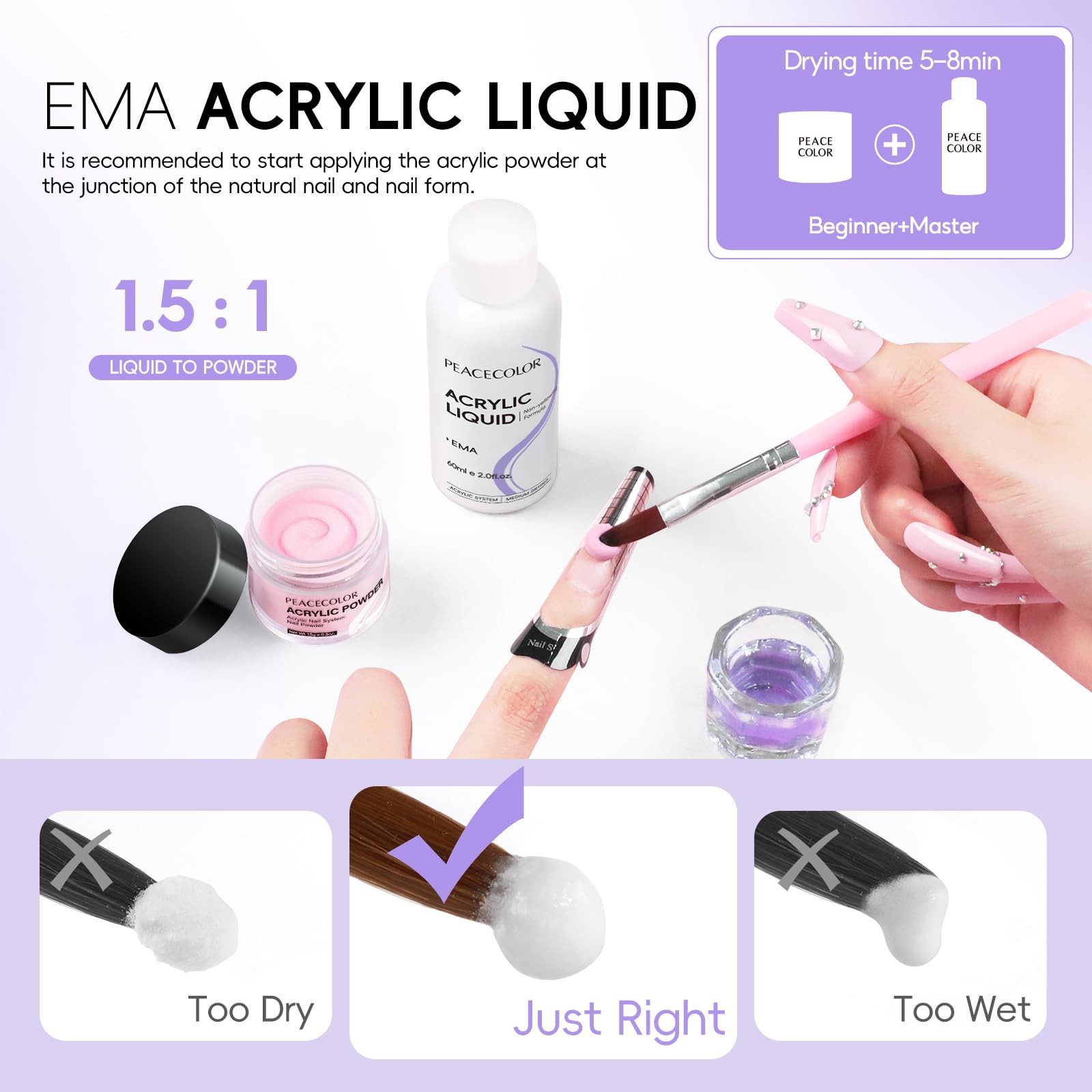 Acrylic Nail Kit for Beginners with Everything ,11 Colors Acrylic Powder Nail…
