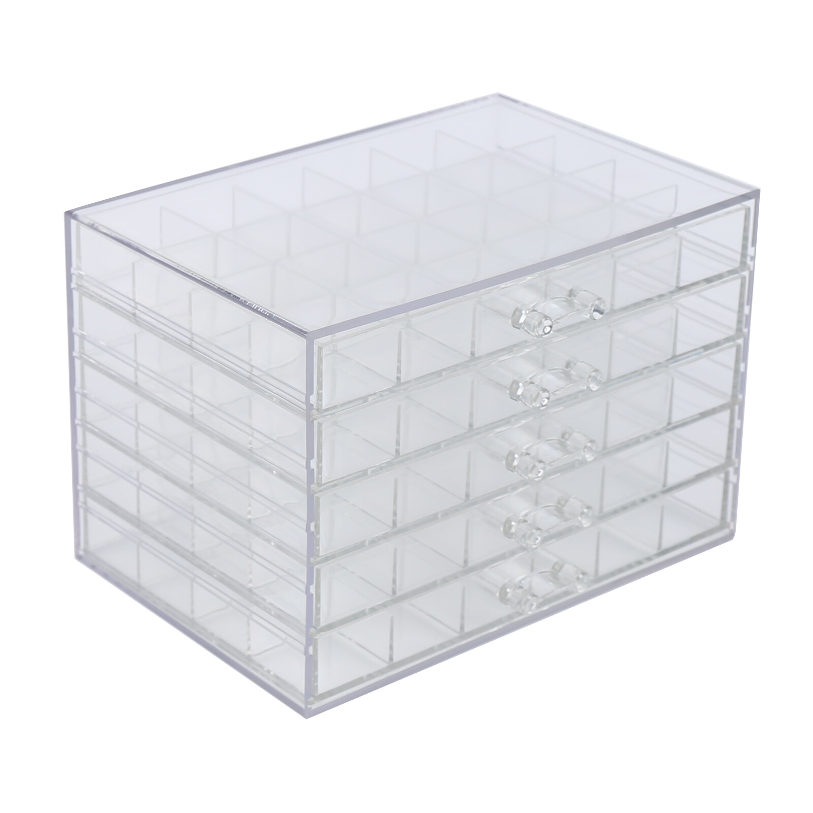 120 Grids Nail Art Storage Case 5-layer Drawer Acrylic Clear Organizer Box