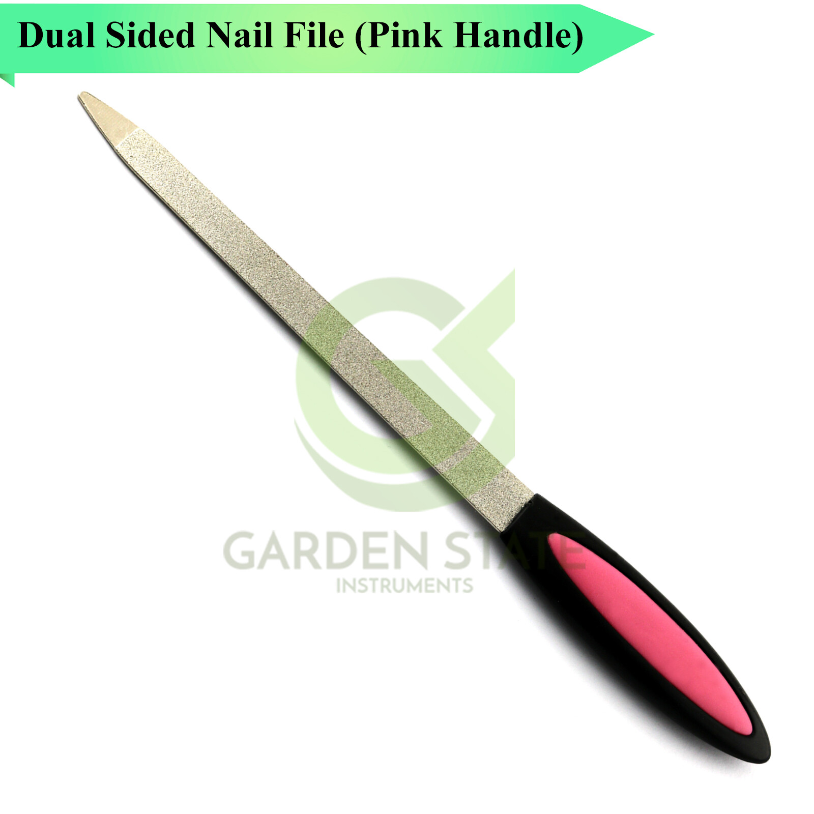 Double Sided Matel Nail File W/Pink Handle Manicure Pedicure Dresser Nail Files