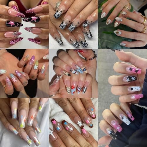 10 Sheets Star Nail Stickers for Nail Art 3D Self Star Nail Stickers-15