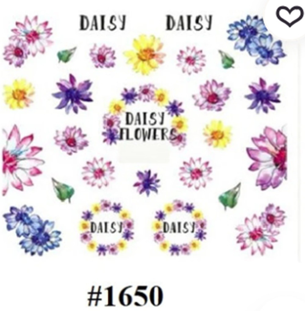 Daisy Flower Nail Art Stickers: Water Transfer Decals (Group 1)