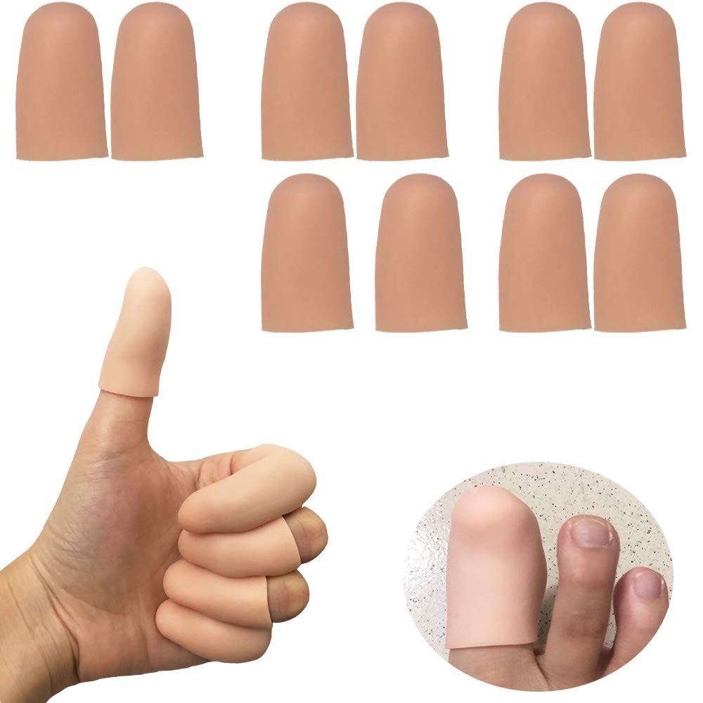 Silicone Gel Finger Protectors Medium Finger Caps for Pain Relief and Support