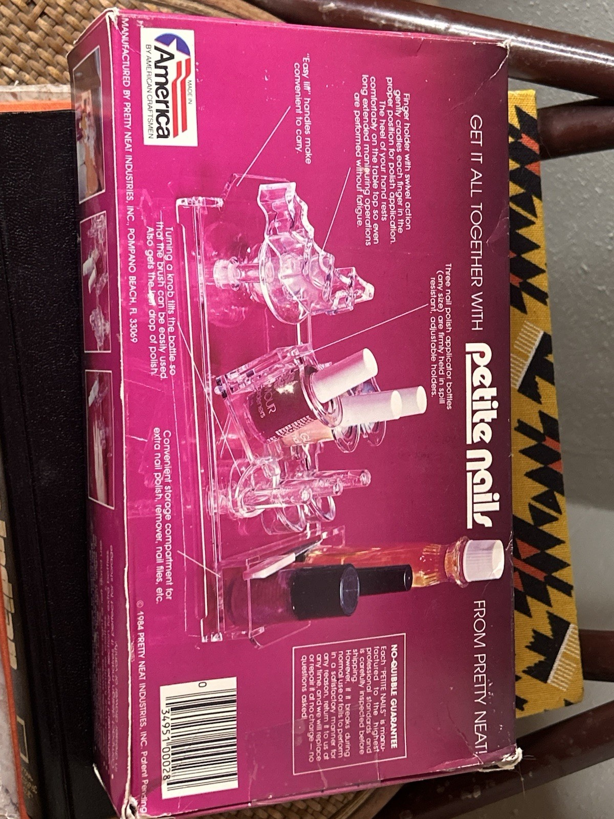 Vintage 80s Petite Nails Polishing Station Plexiglass Hand Rest Polish Holder