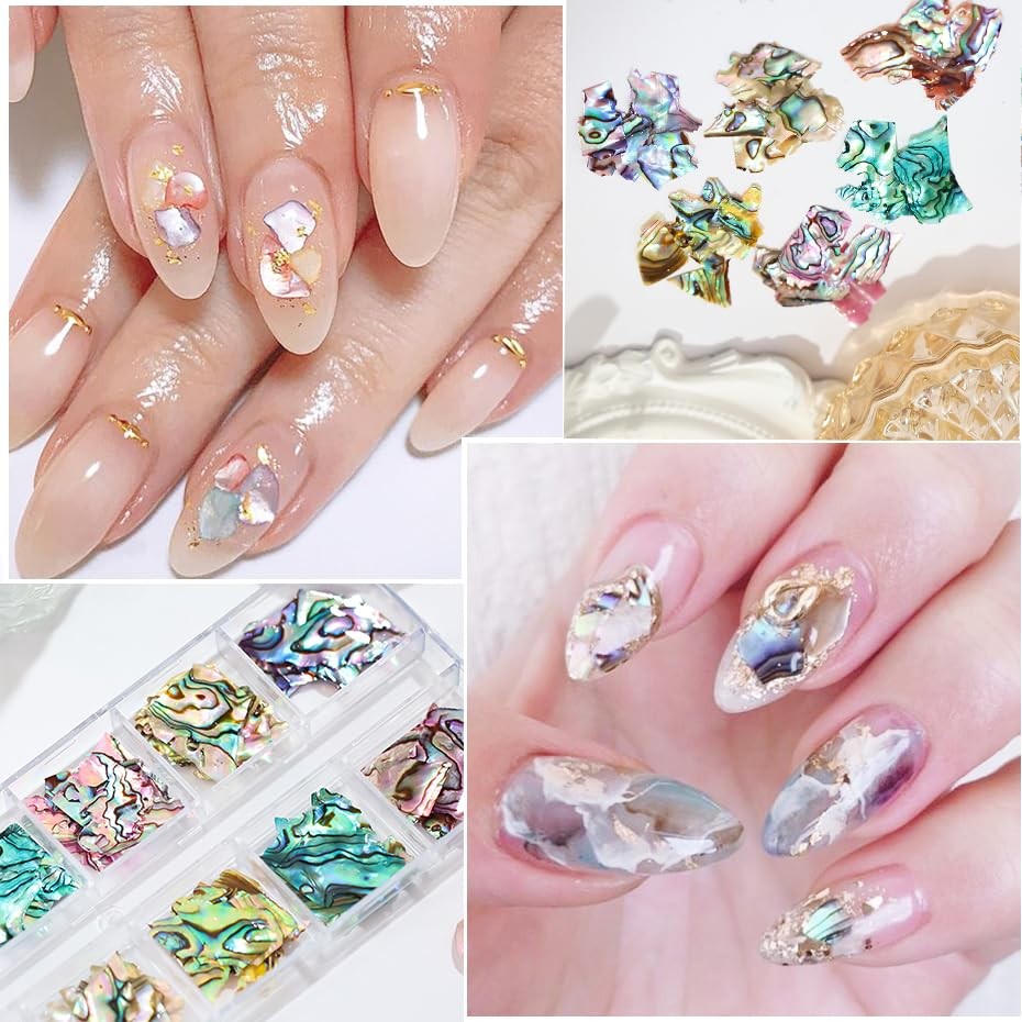 3D Nail Art Glitter Sequins Irregular Thin Flakes Nail Abalone Seashell Slices