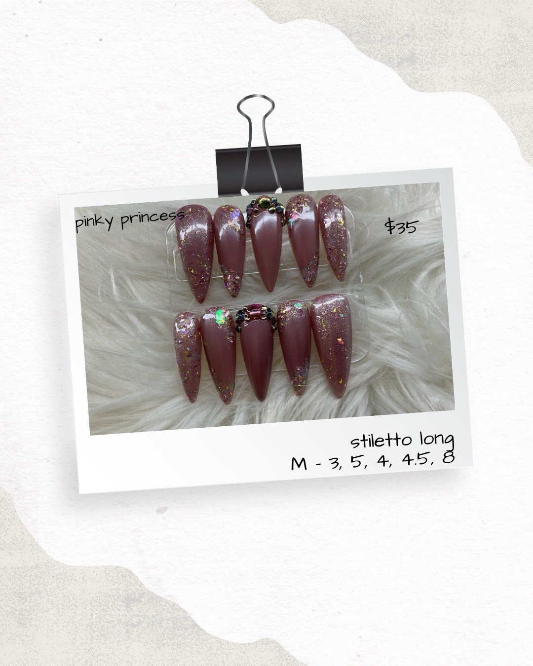 Custom Gel Press-On Nails Handmade 10-Piece