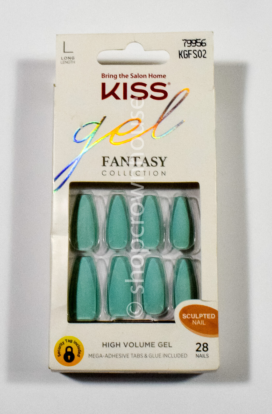 Kiss Gel Fantasy Press-On Long Sculpted Nails #79956 KGFS02 – aqua