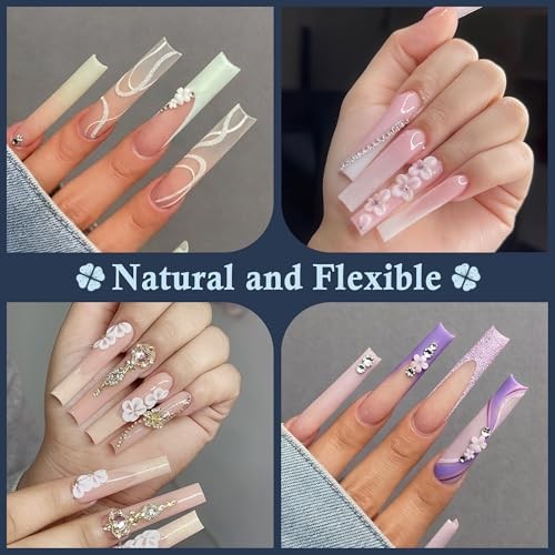 XXL Nail Tips Square 120 Pcs 12 Sizes – No C Pre-buff Square 2XL – Half cover