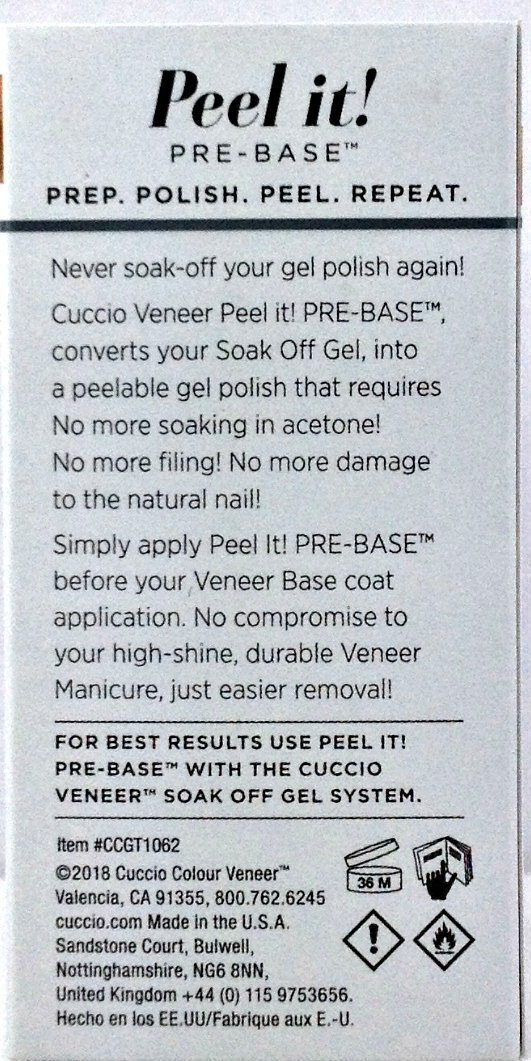 NEW ITEM – Cuccio Veneer – Peel It! Pre-Base Coat – 0.44oz/13ml