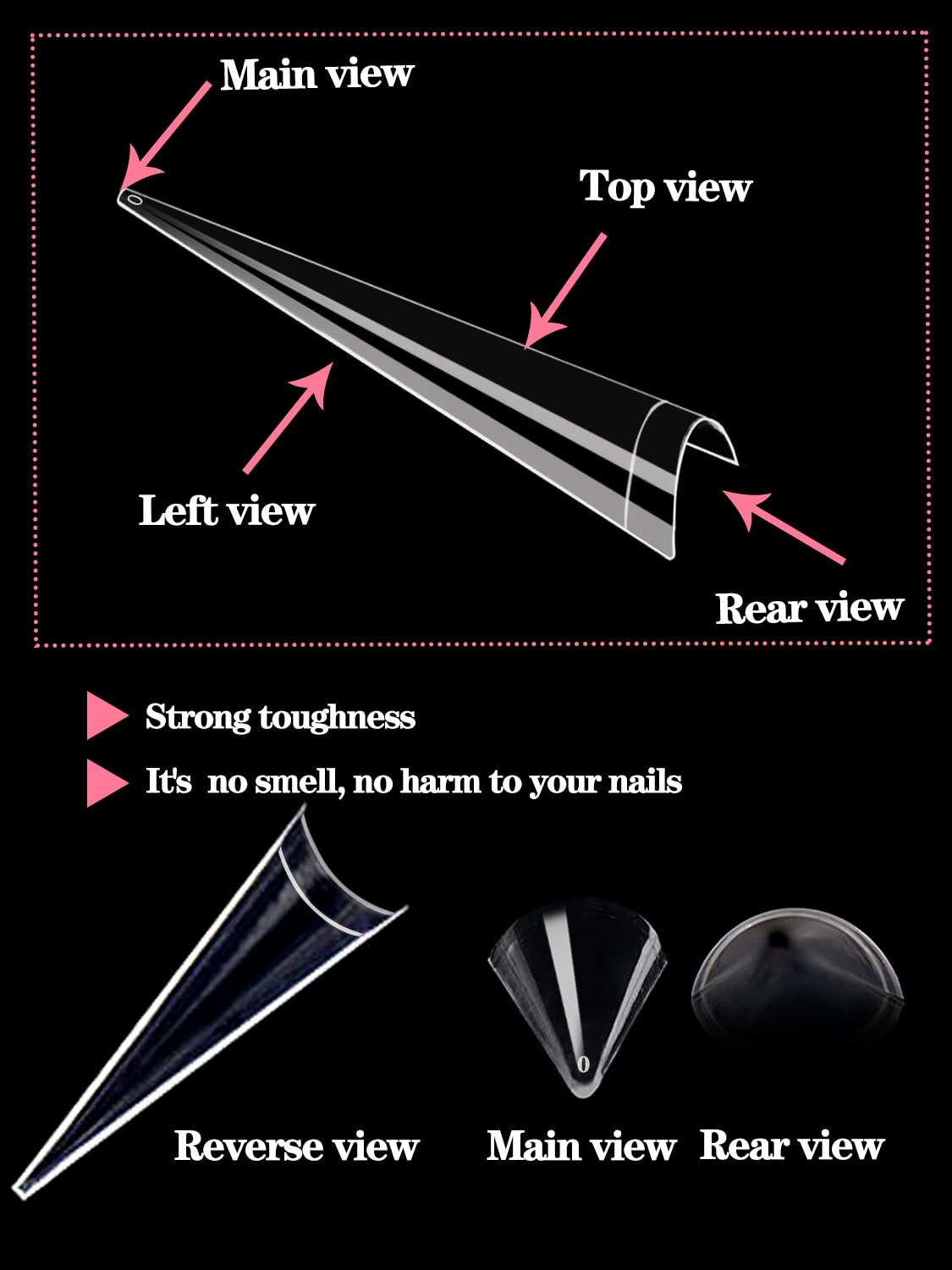 Stiletto Nail Tips for Acrylic Nail, 500pcs XXL Stiletto Nail Tips Half Cover…