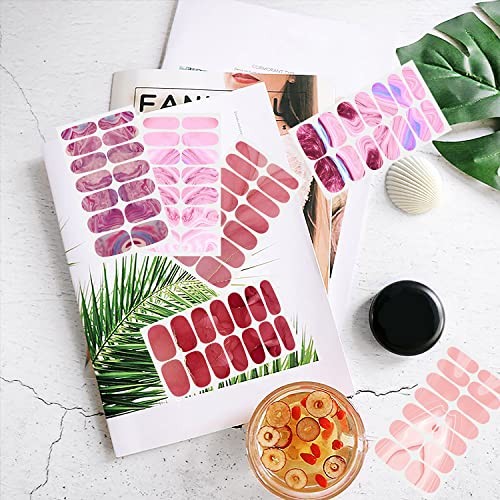 280 Pieces 20 Sheets Full Wrap Self-Adhesive Marbling Nail Polish Strips