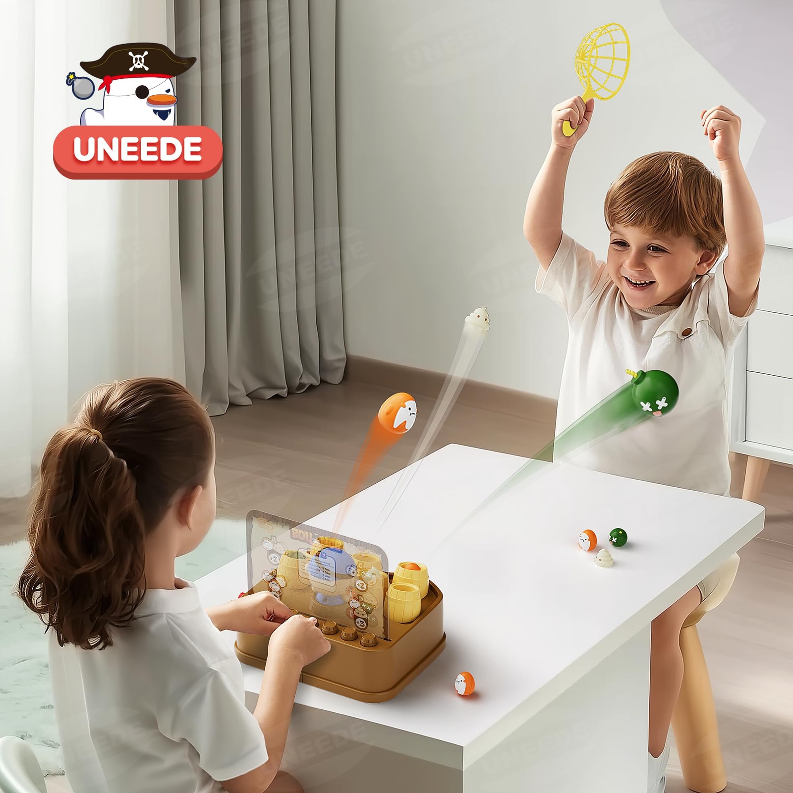 UNEEDE Pirate Bounce and Catch Game, Pop Up Toy 8 x 10 x 0.1 inches