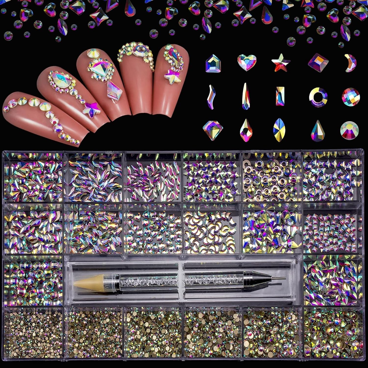 Multi Shapes Nail Art Rhinestones Set