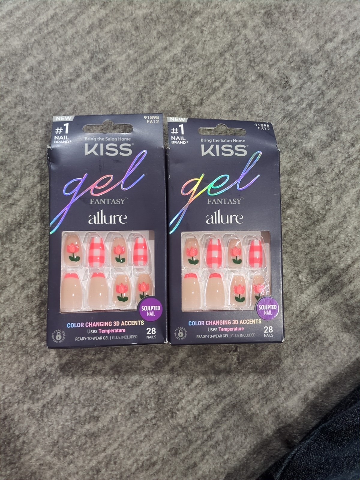 Lot Of 2 KISS Gel Fantasy Press On Nails How Dazzling’ Color Changing